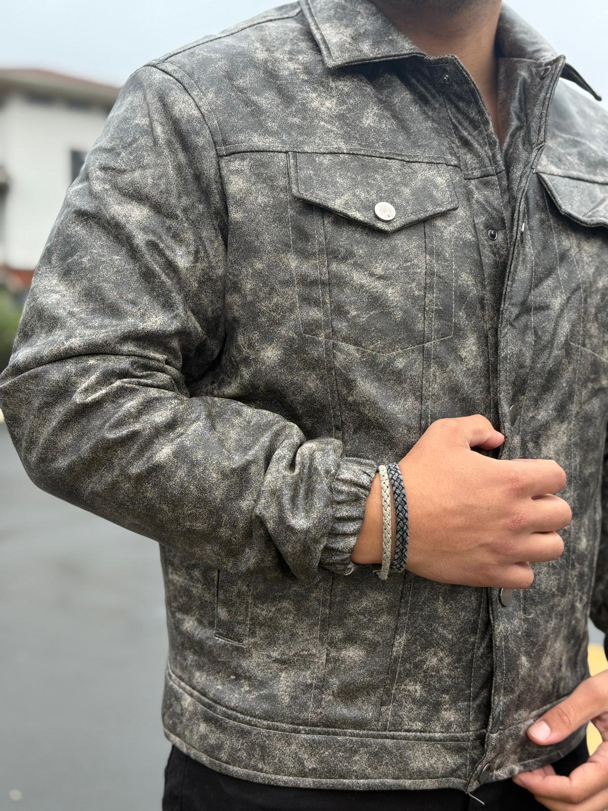 Vintage Yıkamalı Deri Ceket