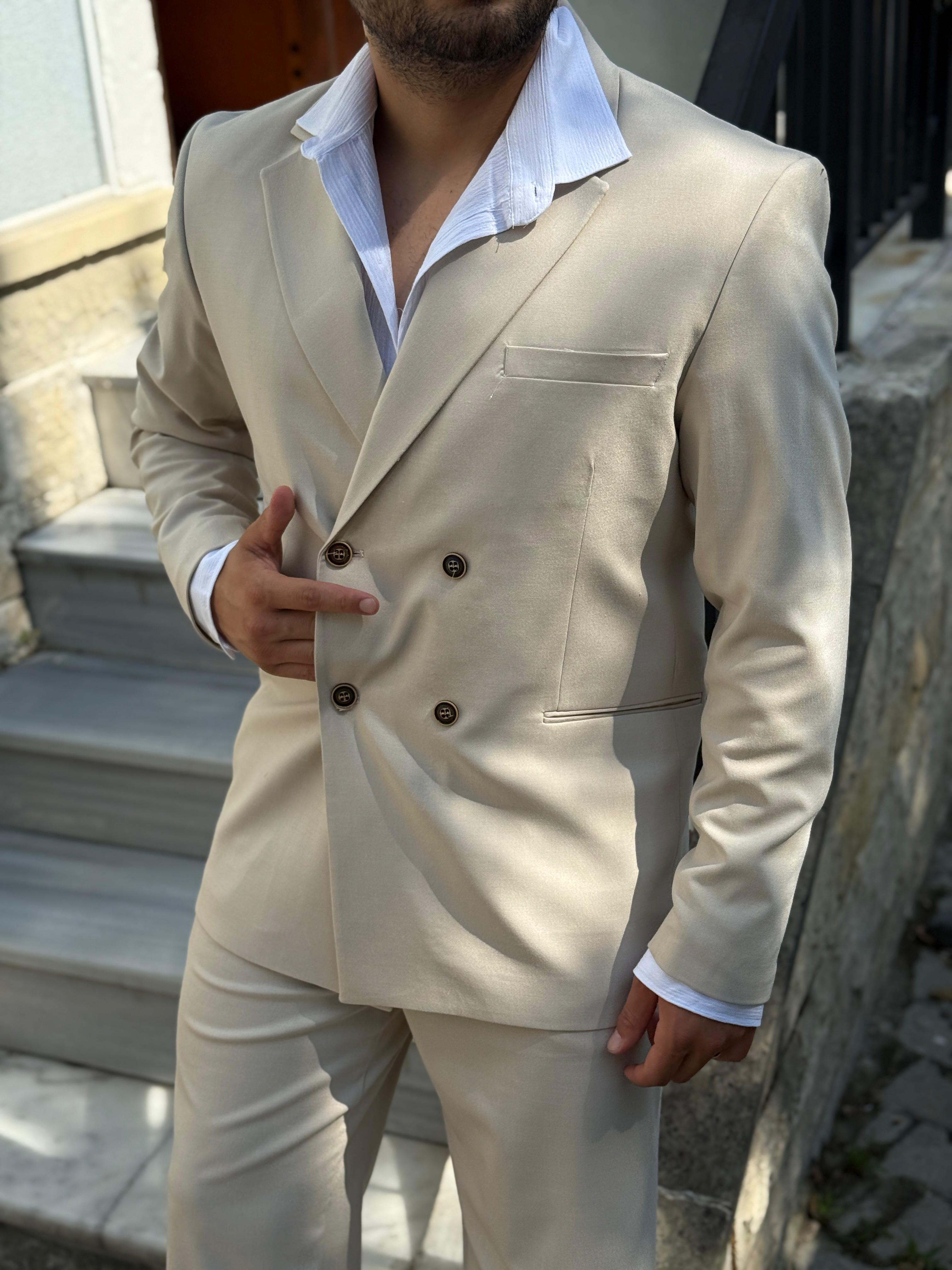 Oversize Takım Elbise Bej