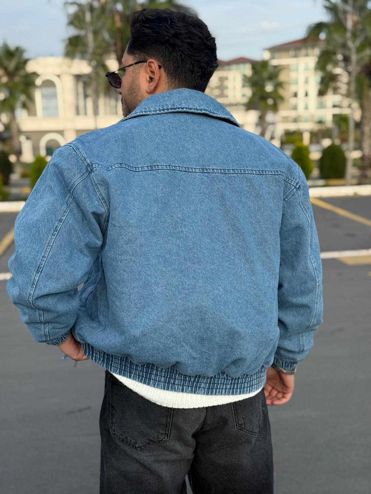 Oversize Denim Ceket - Mavi