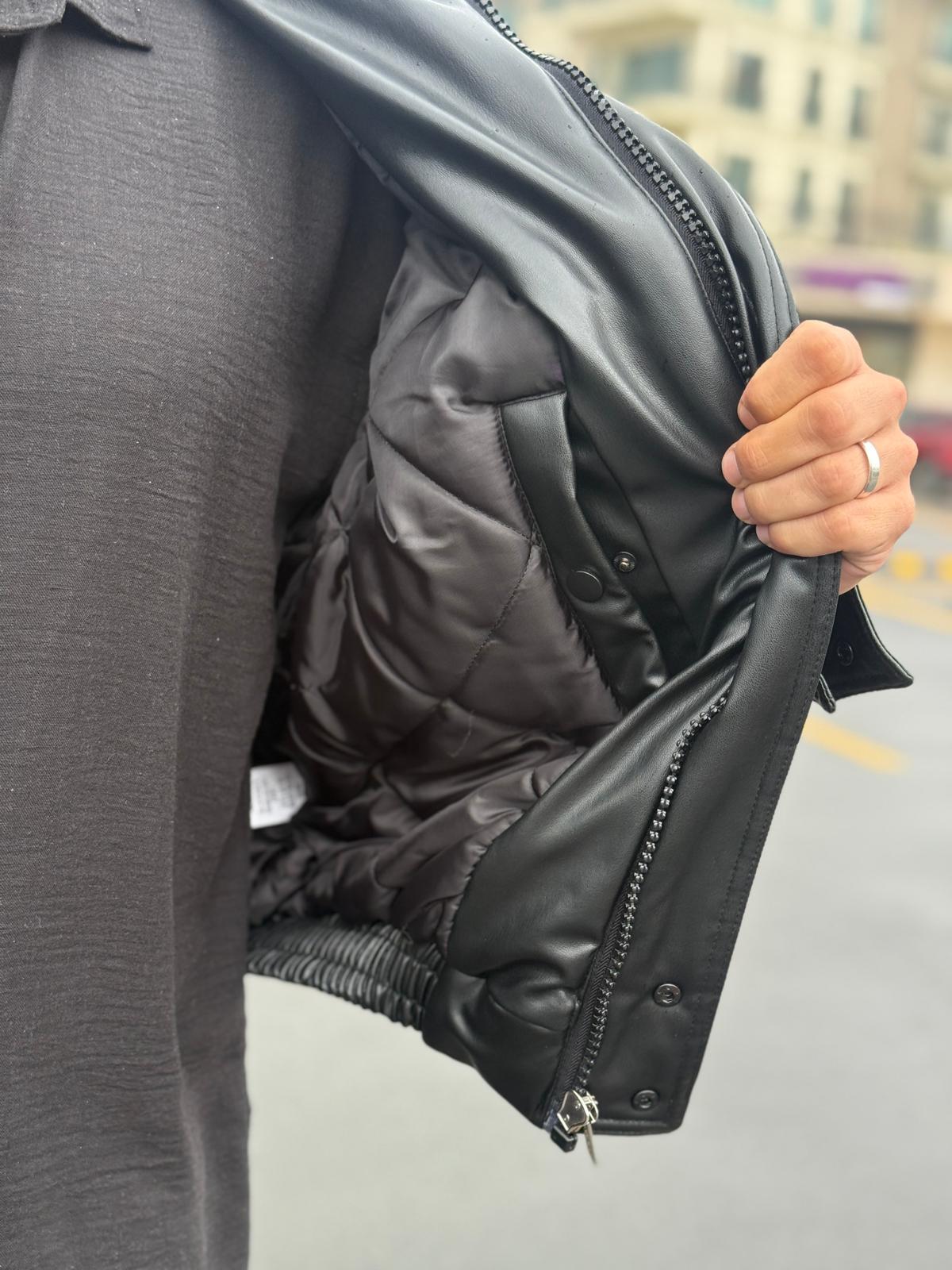 Oversize Bomber Deri Mont - S-M