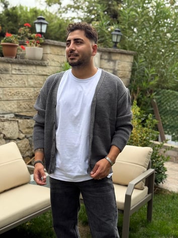 Düğme Kapamalı Triko Hırka