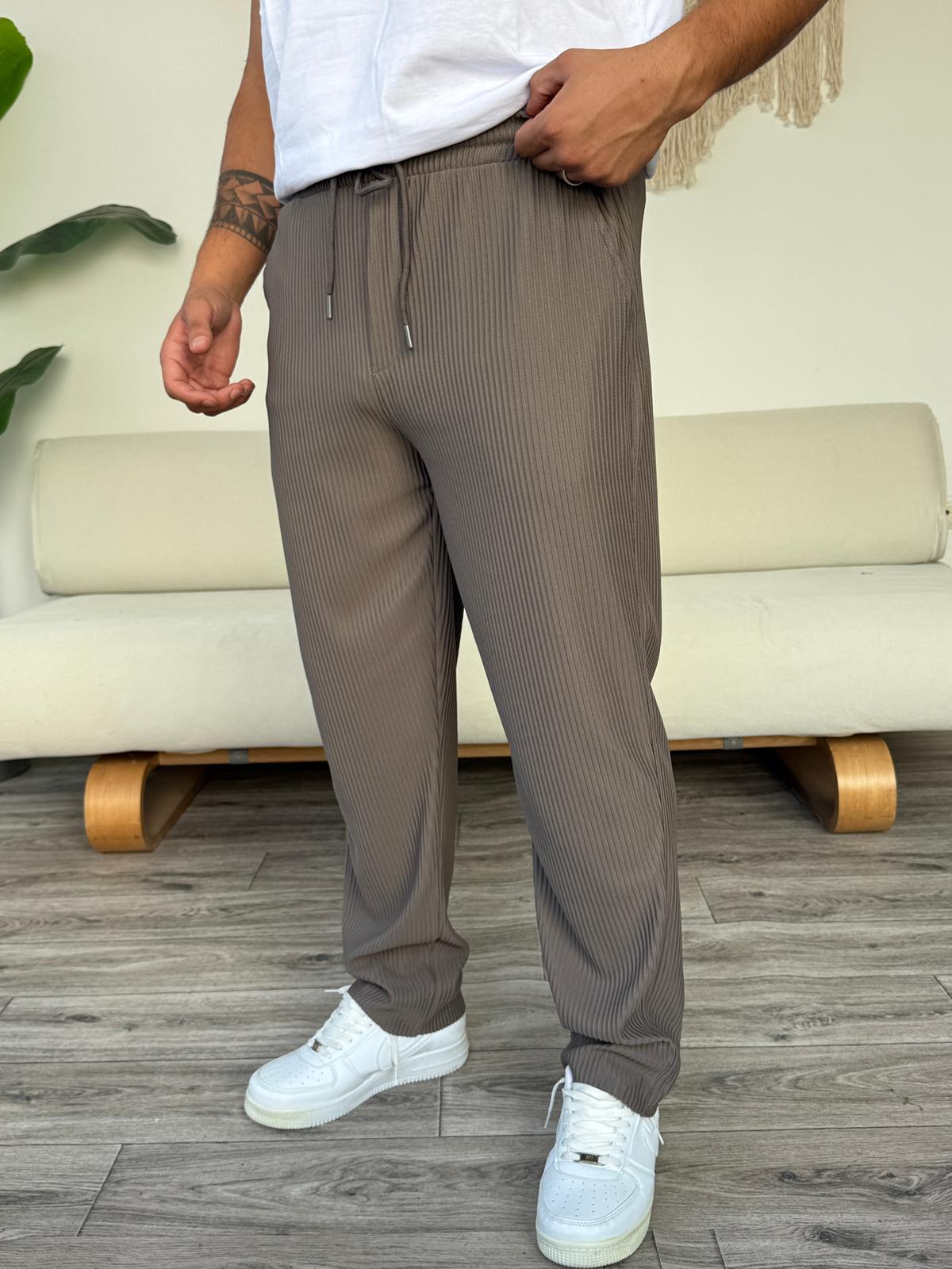 Fitilli Alt Jogger Eşofman  - Toprak