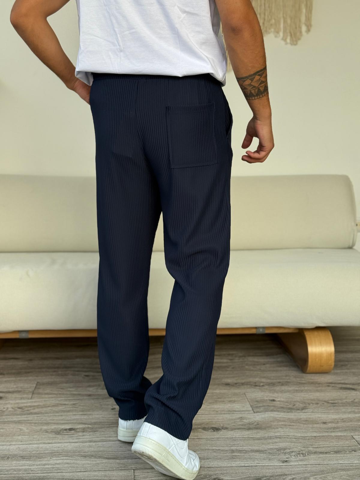 Fitilli Alt Jogger Eşofman  - Lacivert