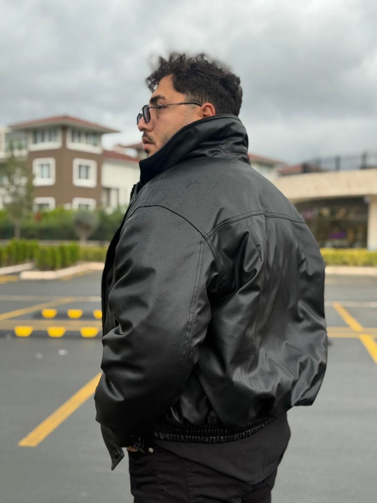 Oversize Bomber Deri Mont - S-M