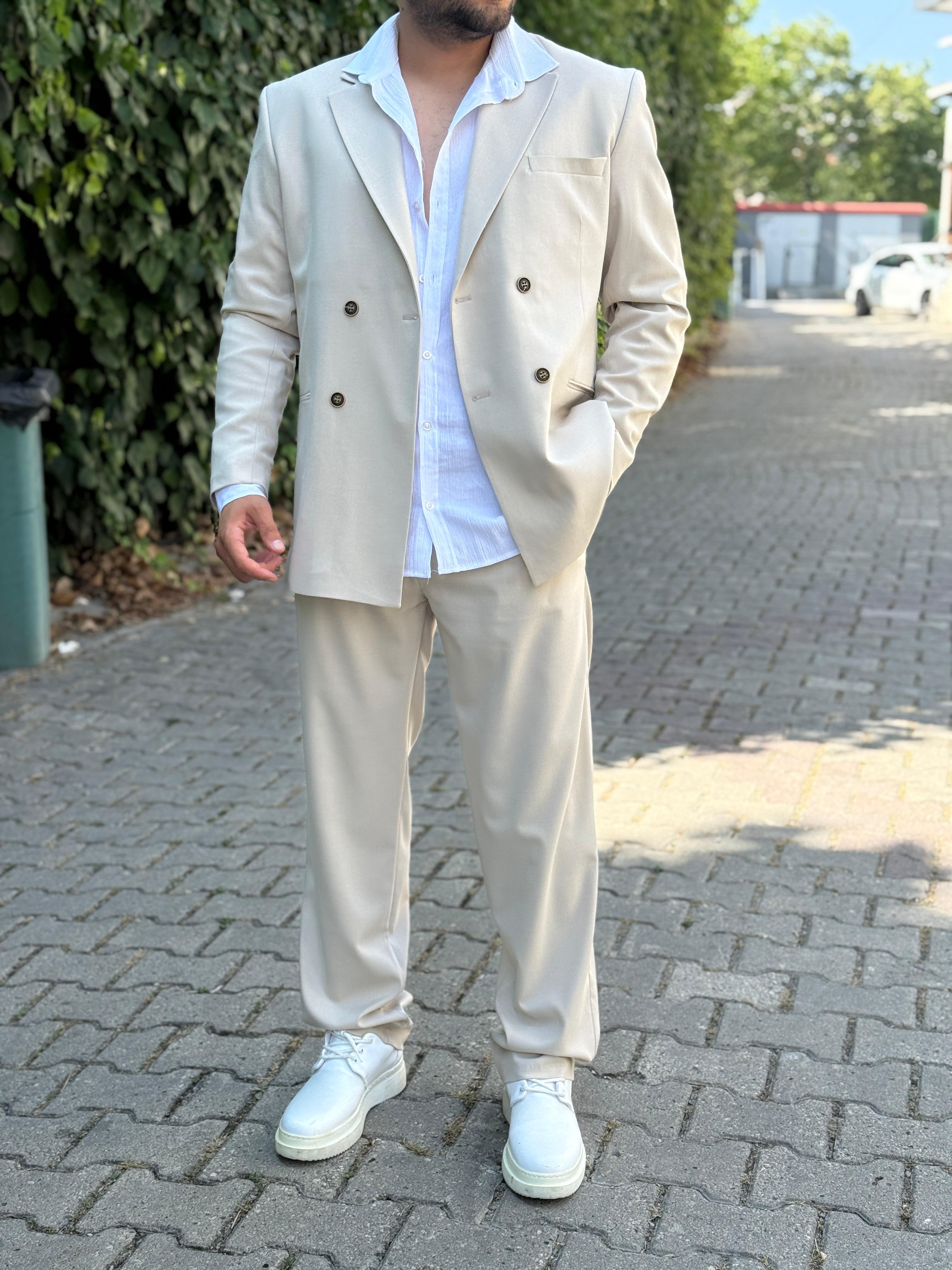 Oversize Takım Elbise Bej