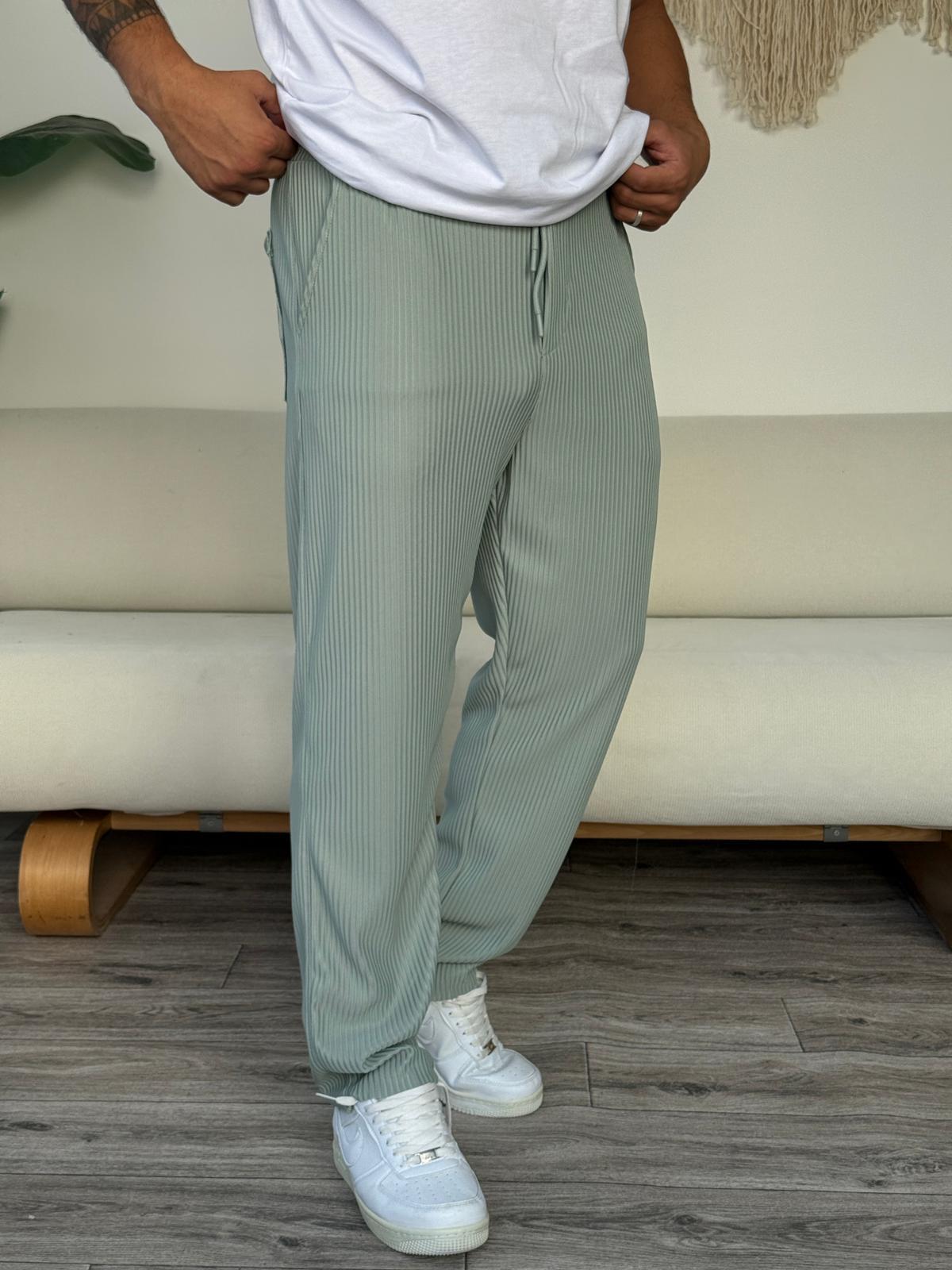 Fitilli Alt Jogger Eşofman  - Mint Yeşili