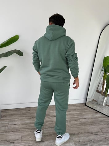 Kapüşonlu Kanguru Cepli Biyeli Alt Üst Takım - Mint Yeşili