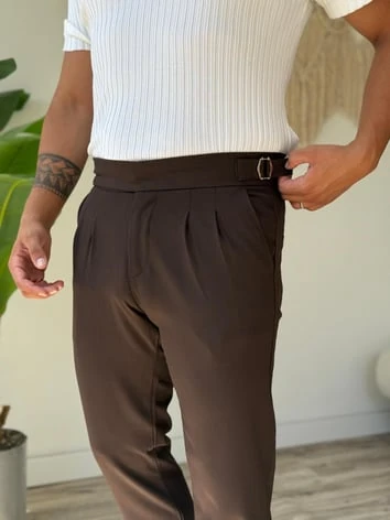 Harvest Duble Paça Kumaş Pantolon - Kahverengi
