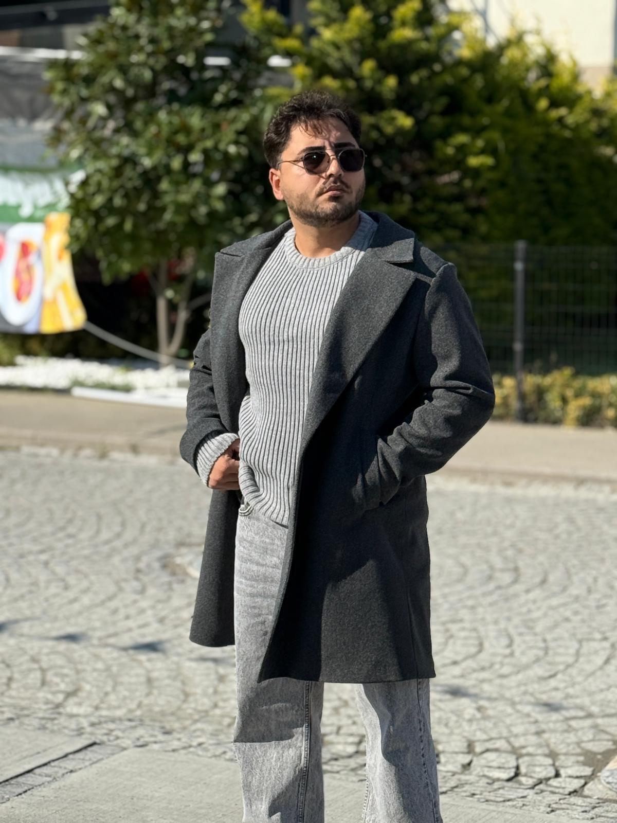 Oversize Kaşe Kaban - Antrasit