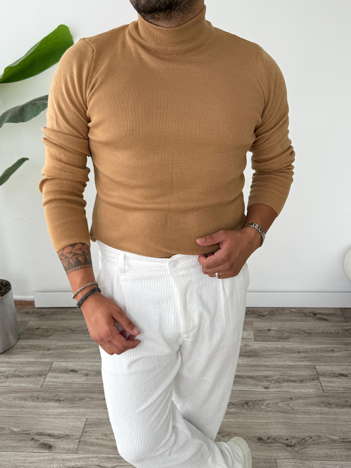 Yarım Balıkçı Örme Triko Kazak 