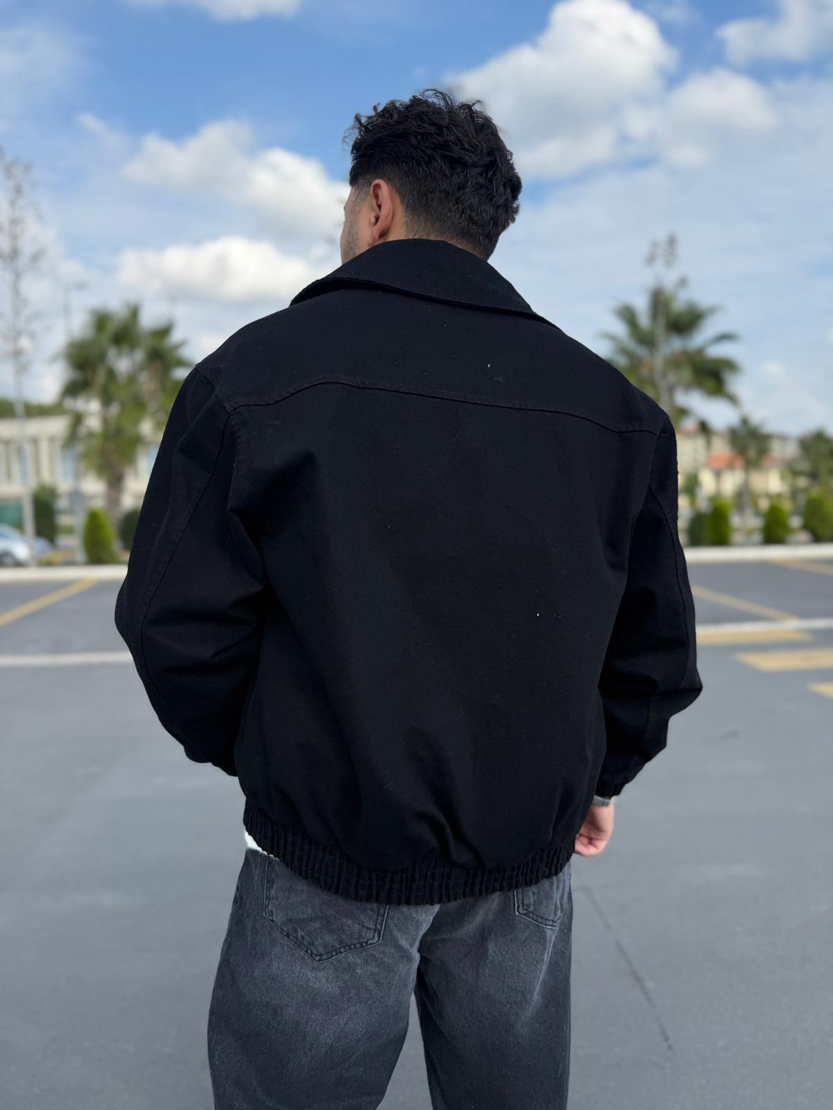 Oversize Denim Ceket - Siyah