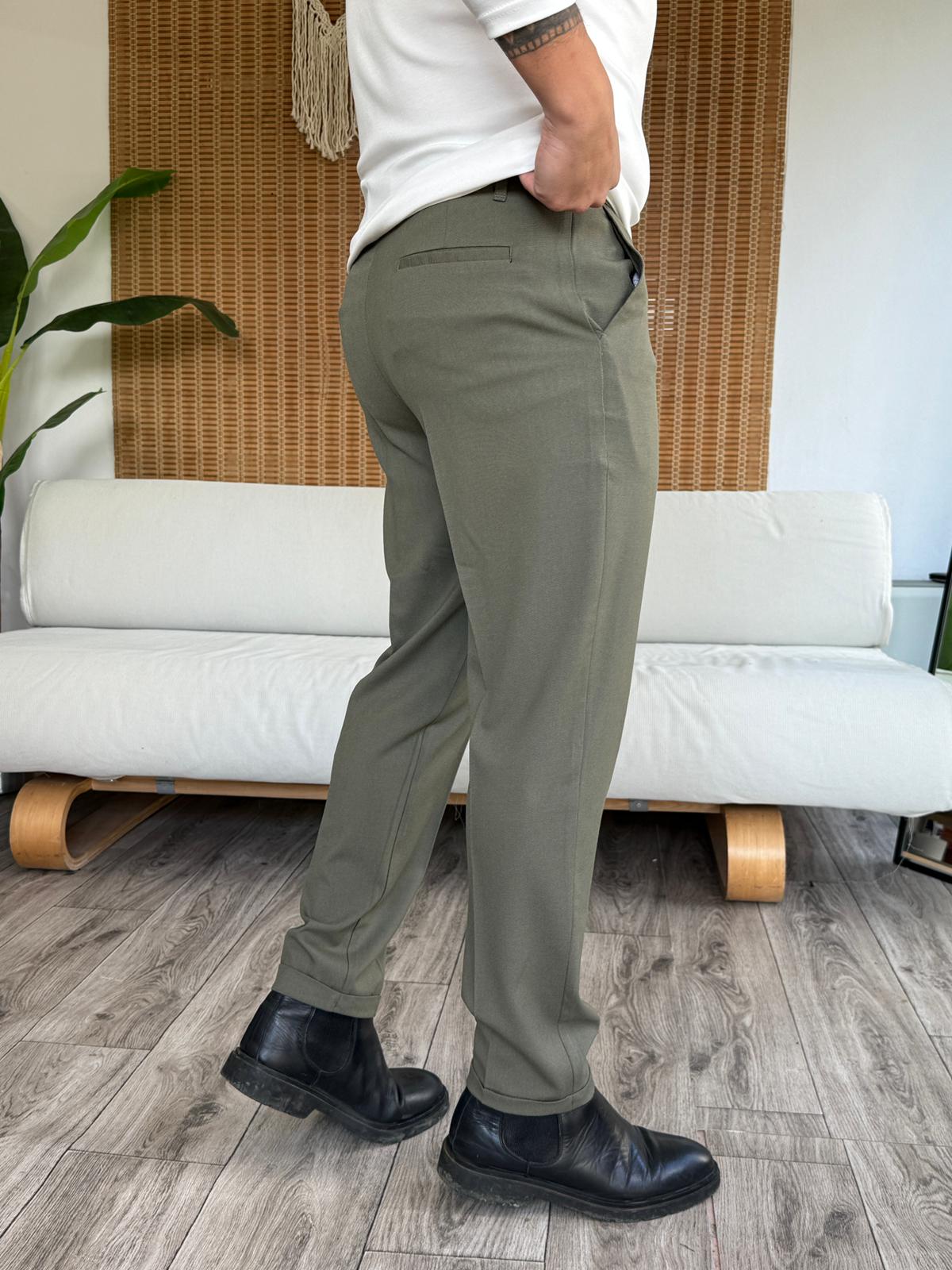 Premium Duble Paça Dilli Kapama Kumaş Pantolon - Çağla Yeşili