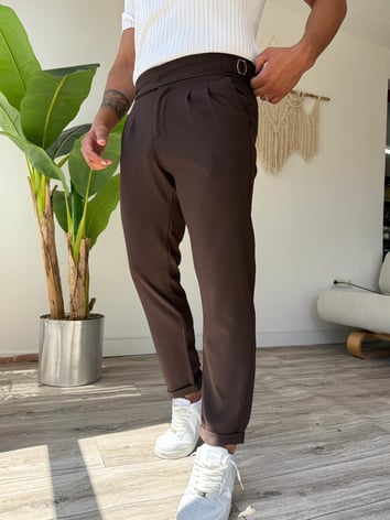 Harvest Duble Paça Kumaş Pantolon - Kahverengi