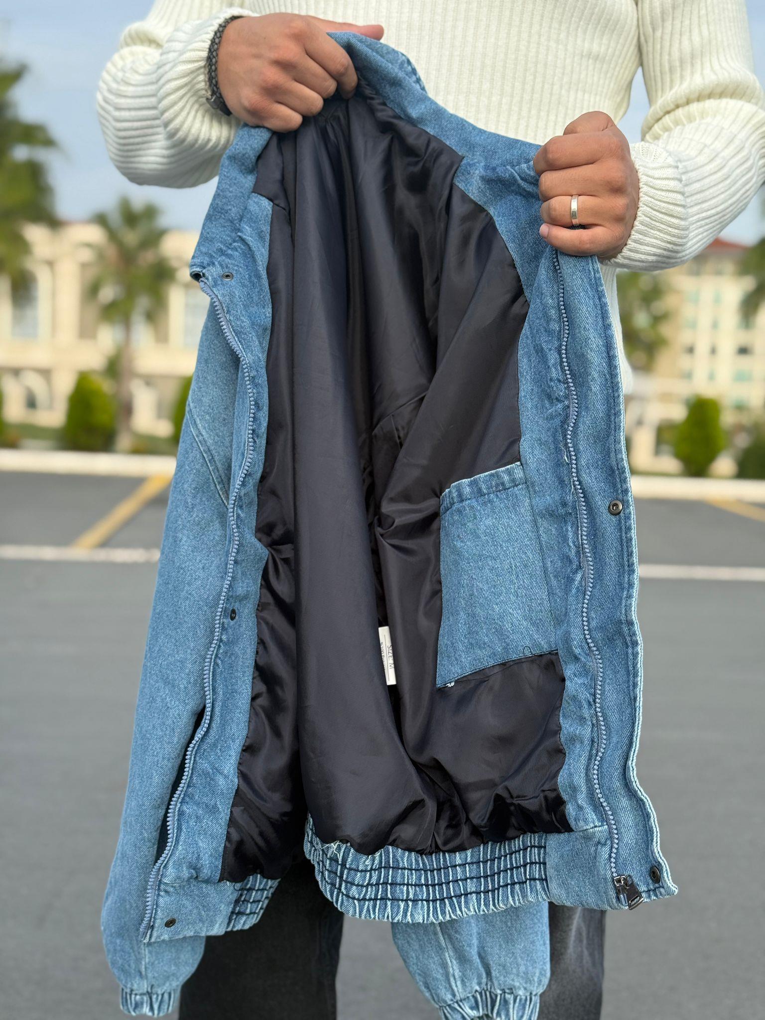 Oversize Denim Ceket - Mavi