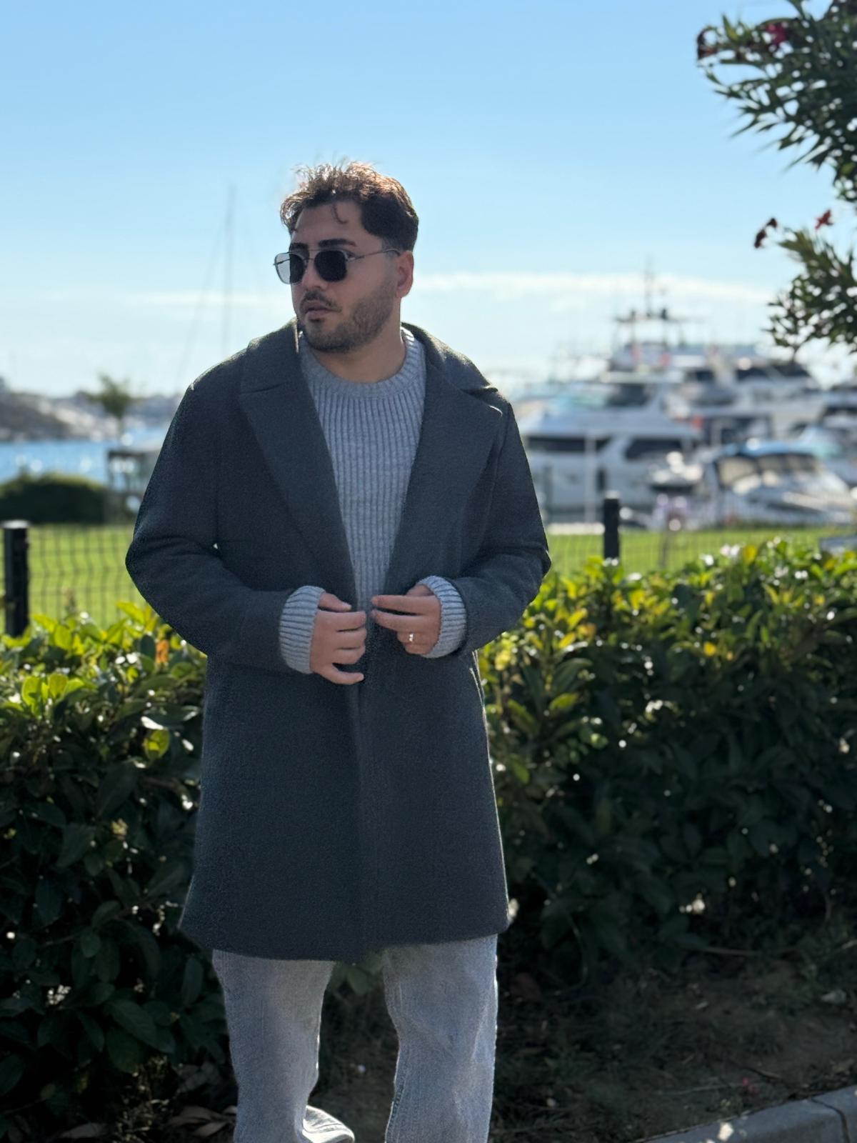 Oversize Kaşe Kaban - Antrasit