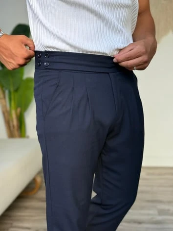 Harvest Duble Paça Kumaş Pantolon - Lacivert