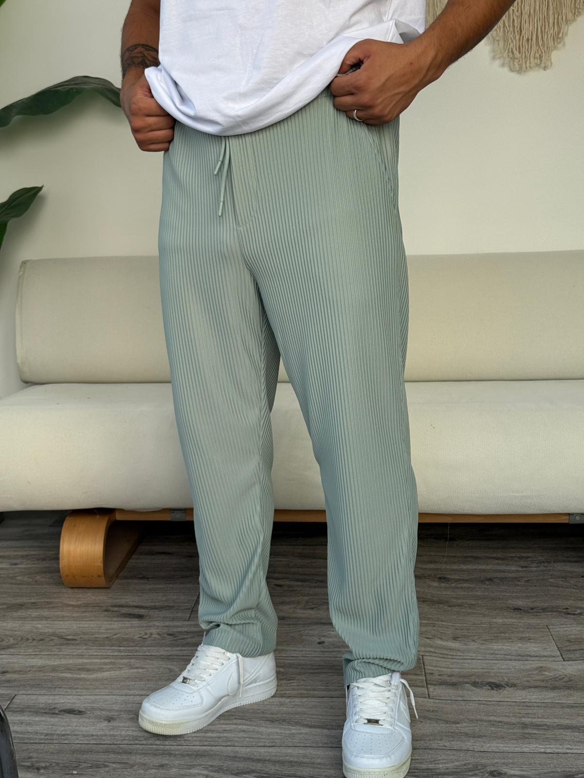 Fitilli Alt Jogger Eşofman  - Mint Yeşili