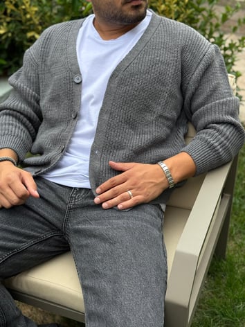 Düğme Kapamalı Triko Hırka