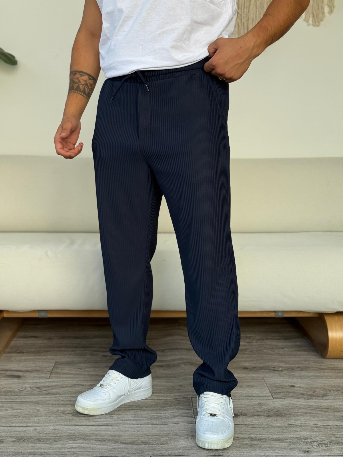 Fitilli Alt Jogger Eşofman  - Lacivert