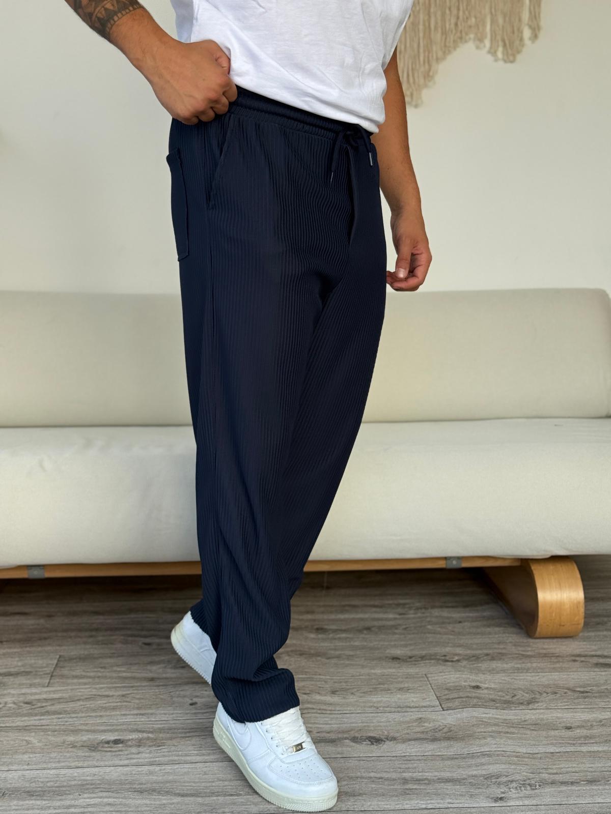 Fitilli Alt Jogger Eşofman  - Lacivert