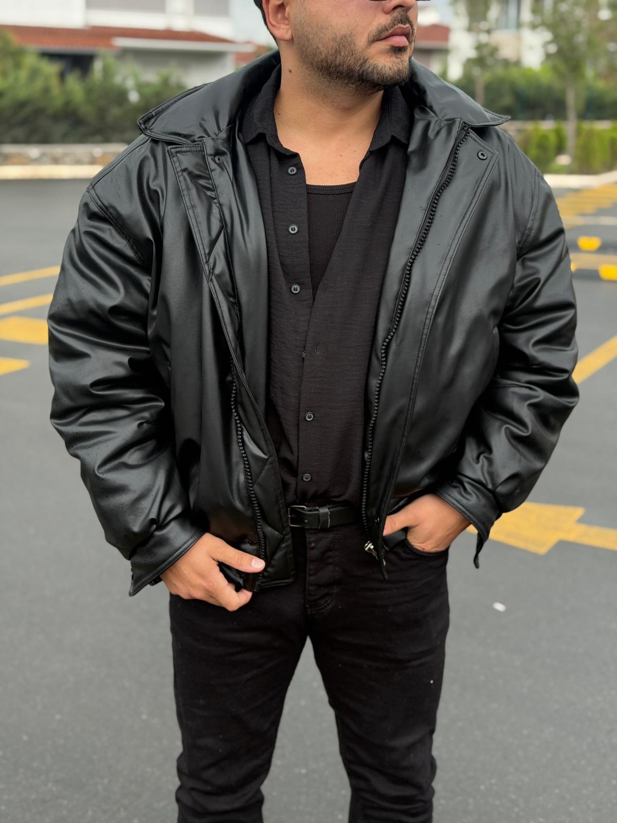 Oversize Bomber Deri Mont - S-M