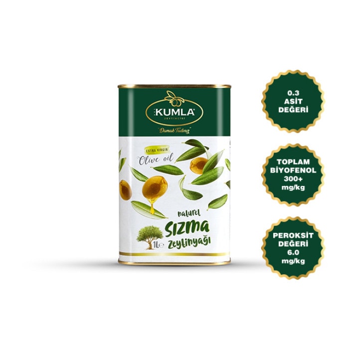 Kumla Zeytincisi Erken Hasat Naturel Sızma Zeytinyağı 1 Lt - TENEKE - YENİ MAHSUL
