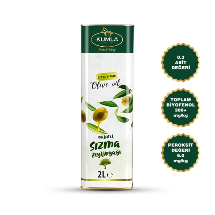 Kumla Zeytincisi Erken Hasat Naturel Sızma Zeytinyağı 2 Lt - TENEKE - YENİ MAHSUL