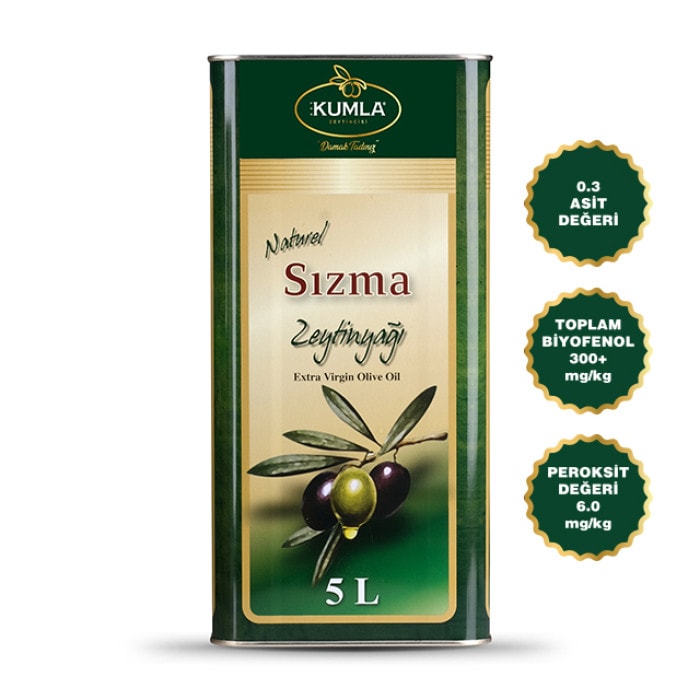 Kumla Zeytincisi Naturel Sızma Zeytinyağı 5 lt  TENEKE YENİ MAHSUL