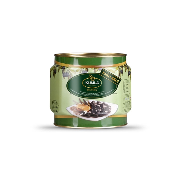 Kumla Zeytincisi  Gemlik Yağlı Sele DOĞAL EV YAPIMI  Siyah Zeytin 1,5kg - TENEKE Gemlik'in en lezzetli zeytini..