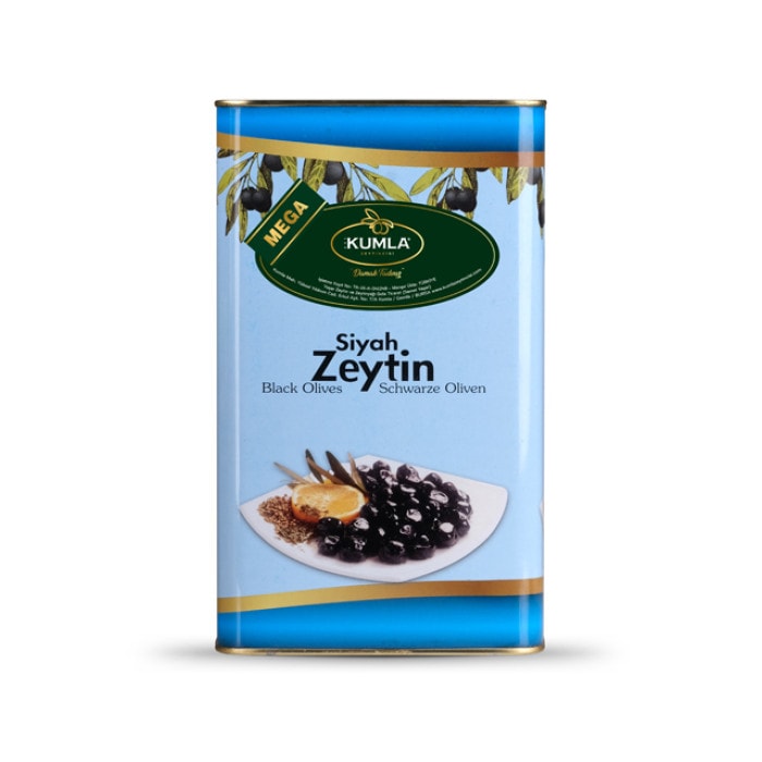 Kumla Zeytincisi  Salamura Gemlik Mega Siyah Zeytin 5 kg - TENEKE