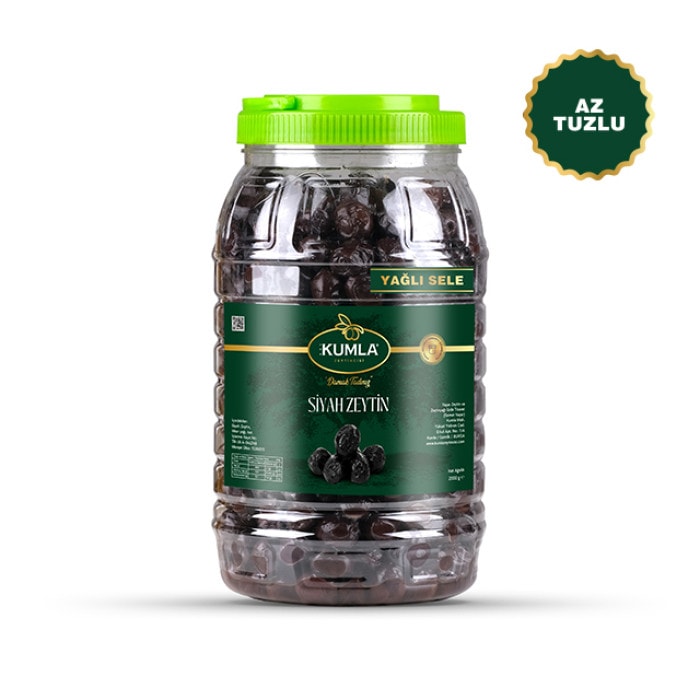 Kumla Zeytincisi Yağlı Sele Gemlik Siyah Zeytin 2 Kg - PET