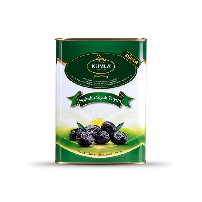 Kumla Zeytincisi  Salamura Gemlik Süper Siyah Zeytin 4 kg - TENEKE