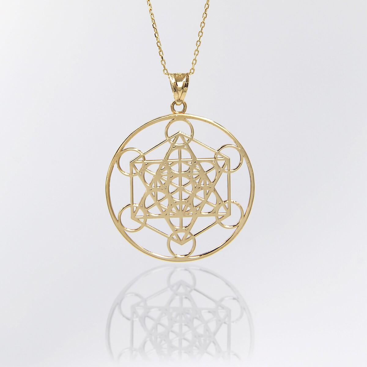 14 Ayar Altın Metatron Yantra Sembol Kadın Kolye 5,12 GR