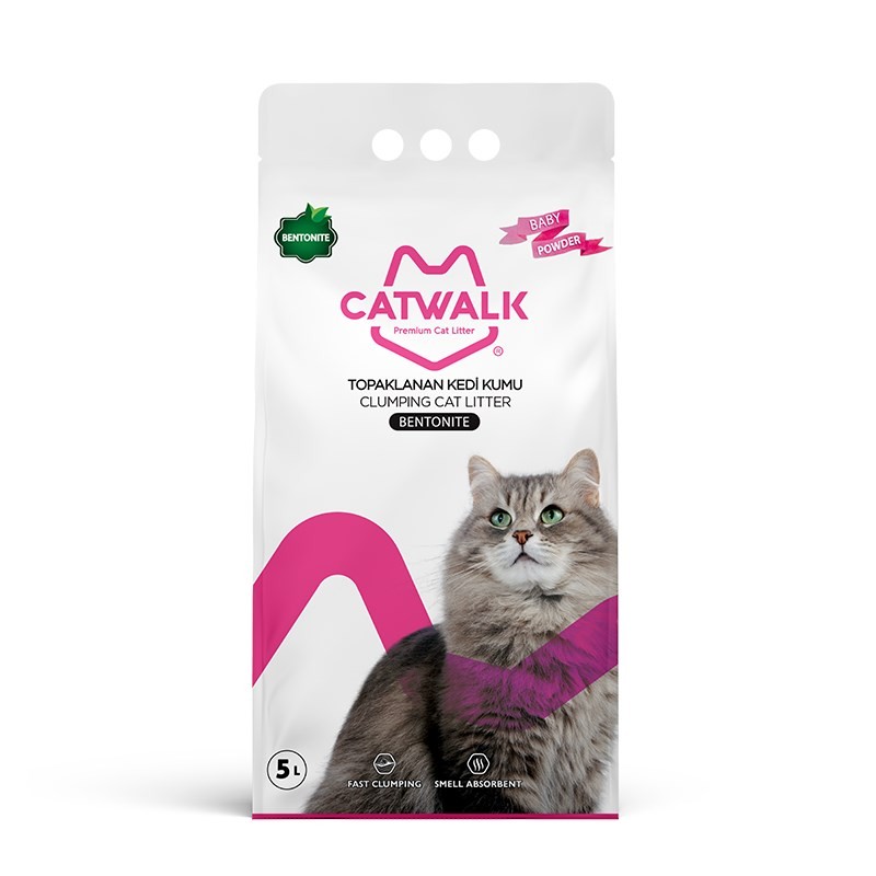 Bebek Pudralı Topaklanan Kedi Kumu 5 Lt | Catwalk