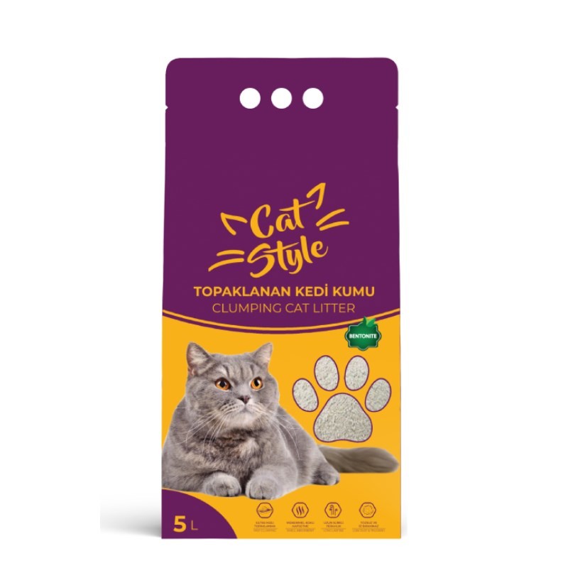 Bentonit Naturel Topaklanan Kedi Kumu 2 x 10 Lt | Cat Style