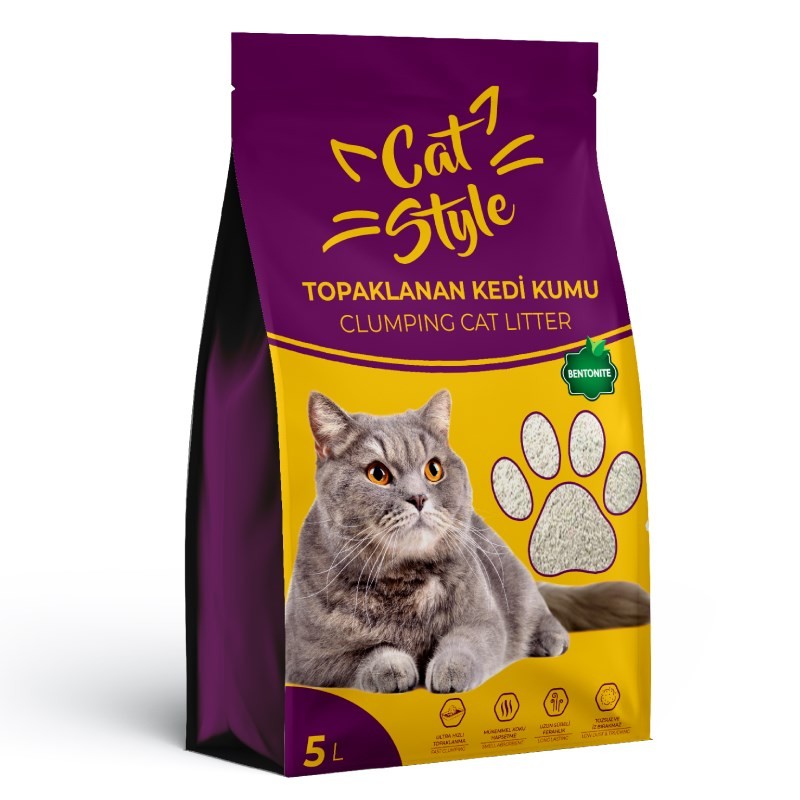 Cat Style Bentonit Topaklanan Kedi Kumu  (5 Lt)