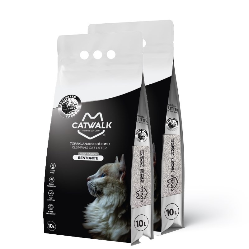 Catwalk Aktif Karbon Bentonit Topaklanan Kedi Kumu (2 x 10 Lt)