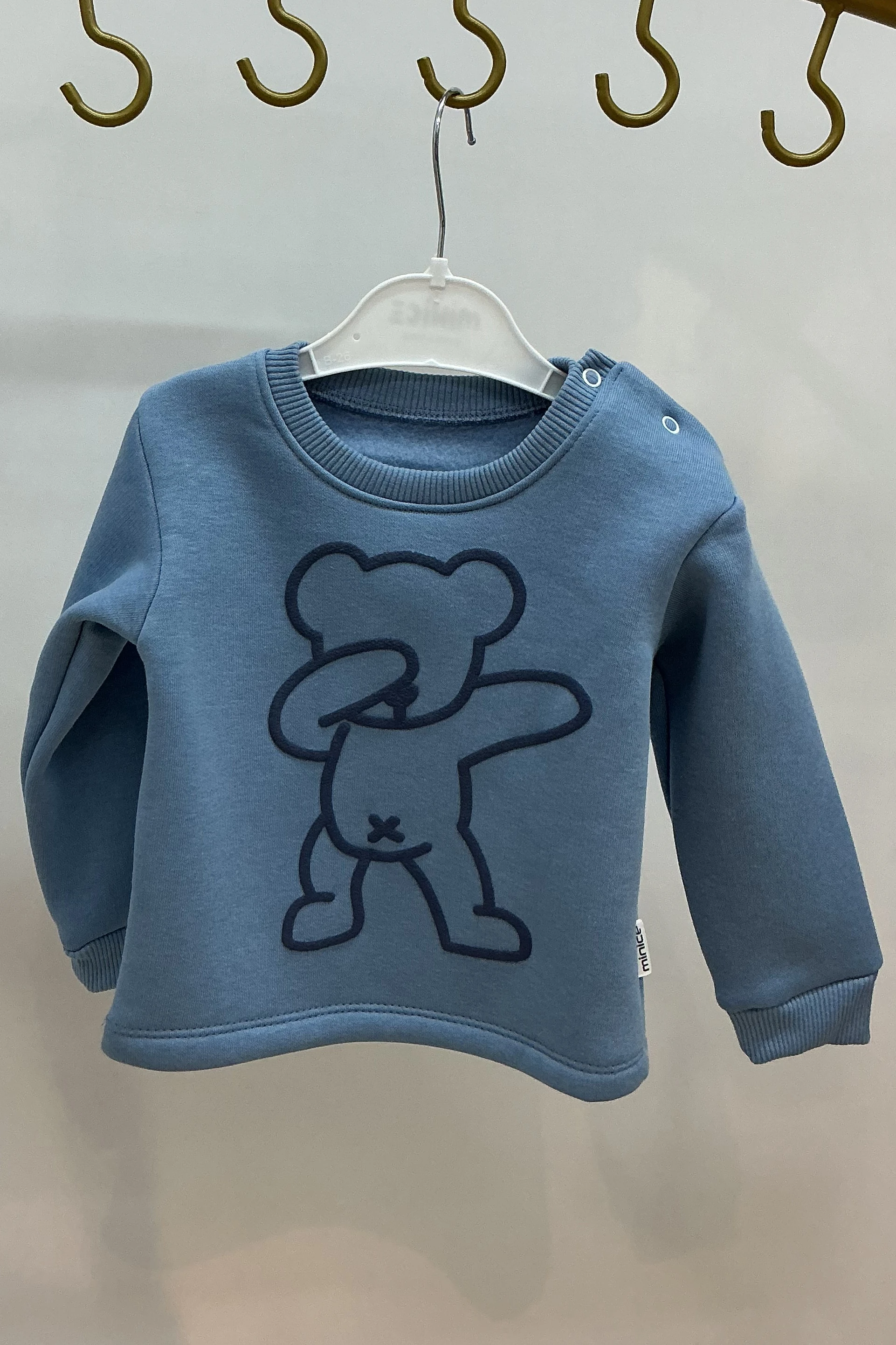 Yeleği Polarlı Sweati Kabartma Desen Erkek Bebek Takım