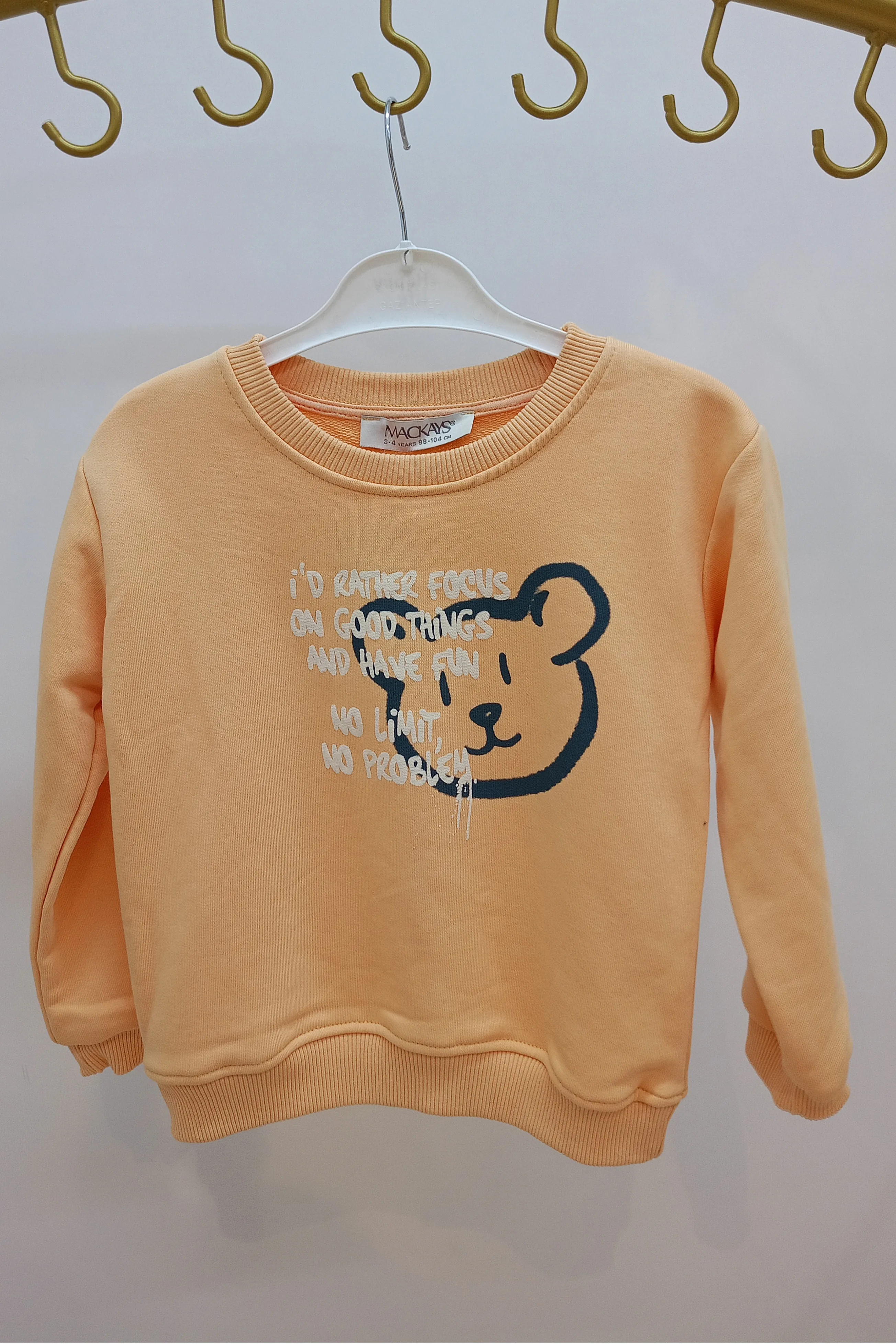 Önü Yazı ve Ayıcık Baskılı Erkek Eşofman Takımı