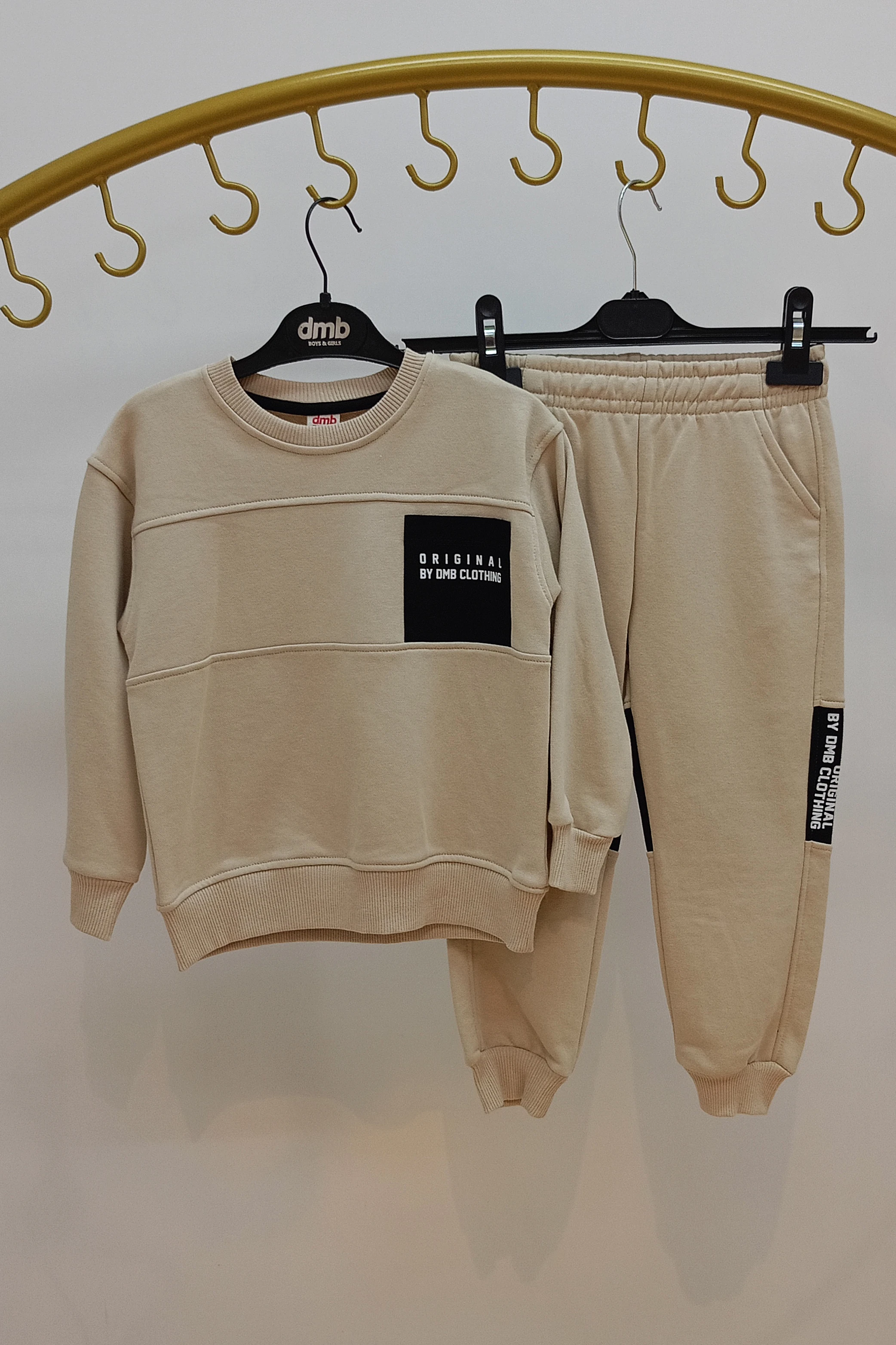 Yazılı Blok Cep Altı Blok Şeritli Erkek Eşofman Takımı