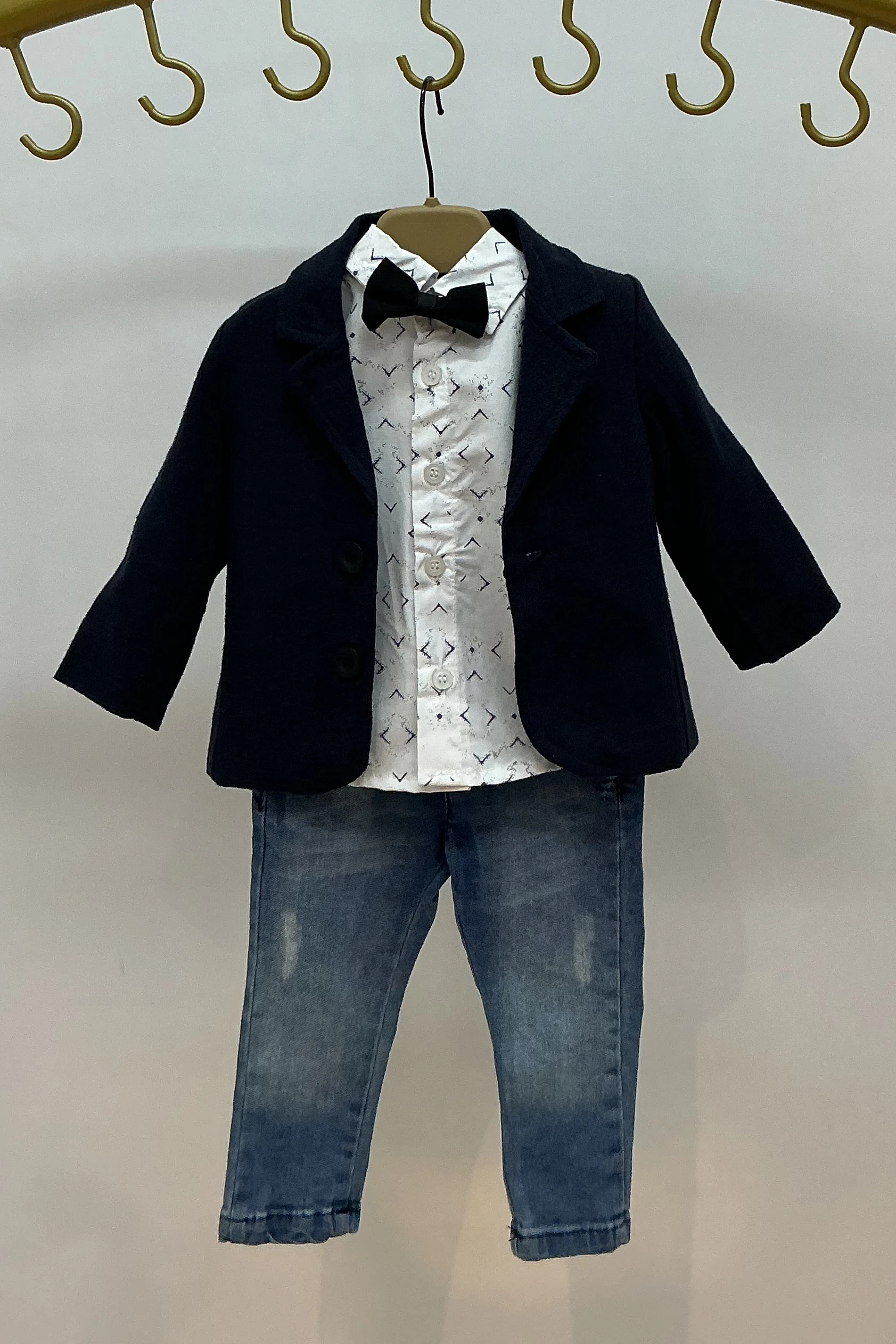 Papyon Aksesuarlı Blazer Ceketli Gömlekli Erkek Takım