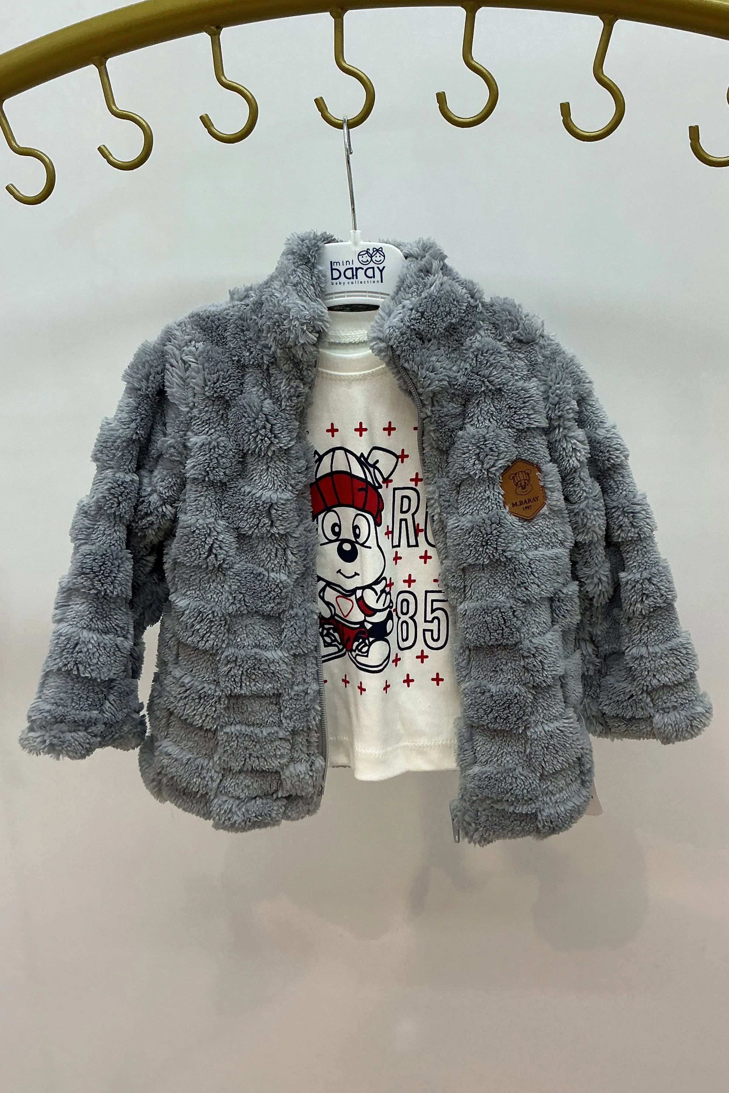 Ceketi Polarlı Sweati Desenli Erkek Takım