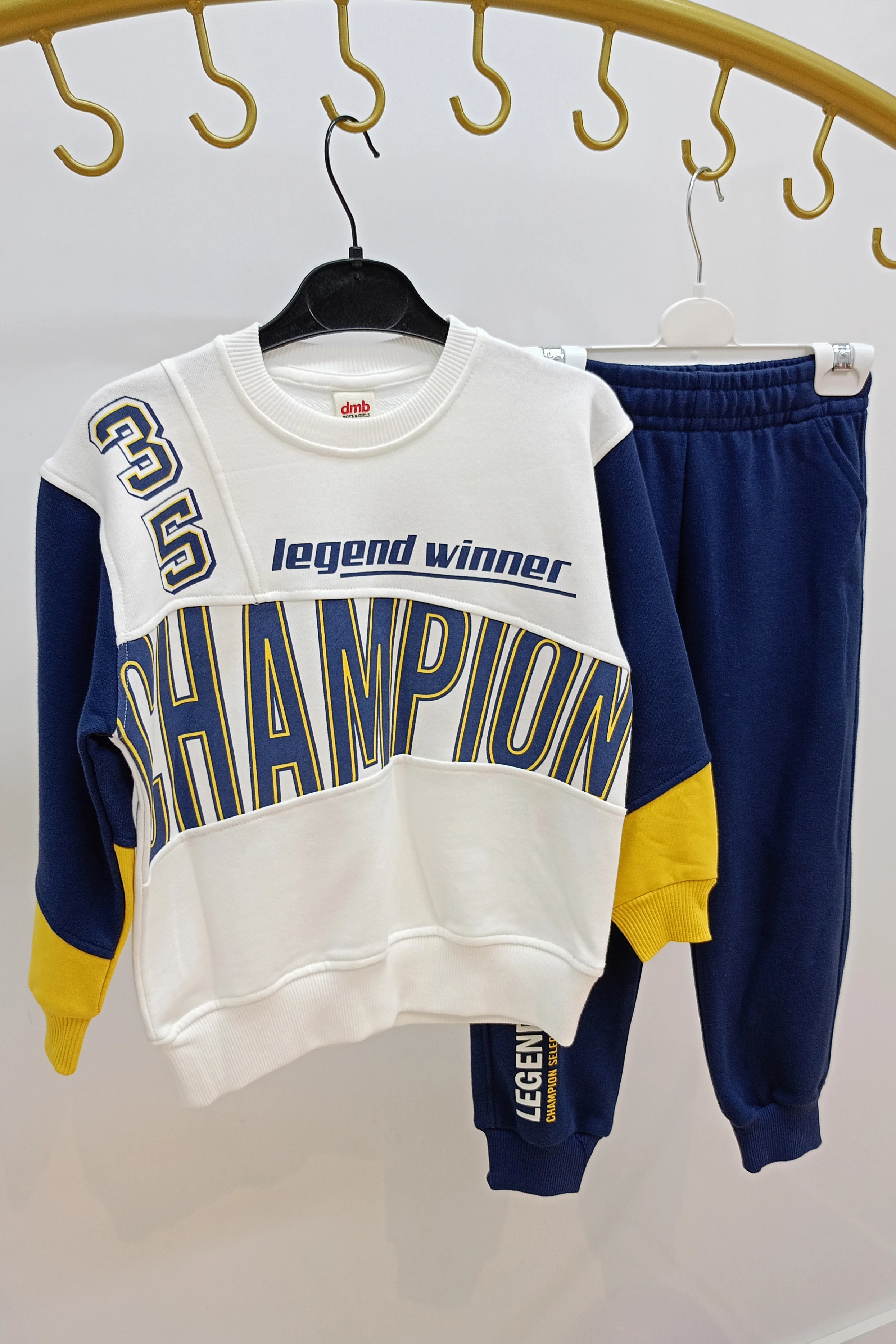 Bisiklet Yaka Champion Yazı Detaylı Erkek Eşofman Takımı