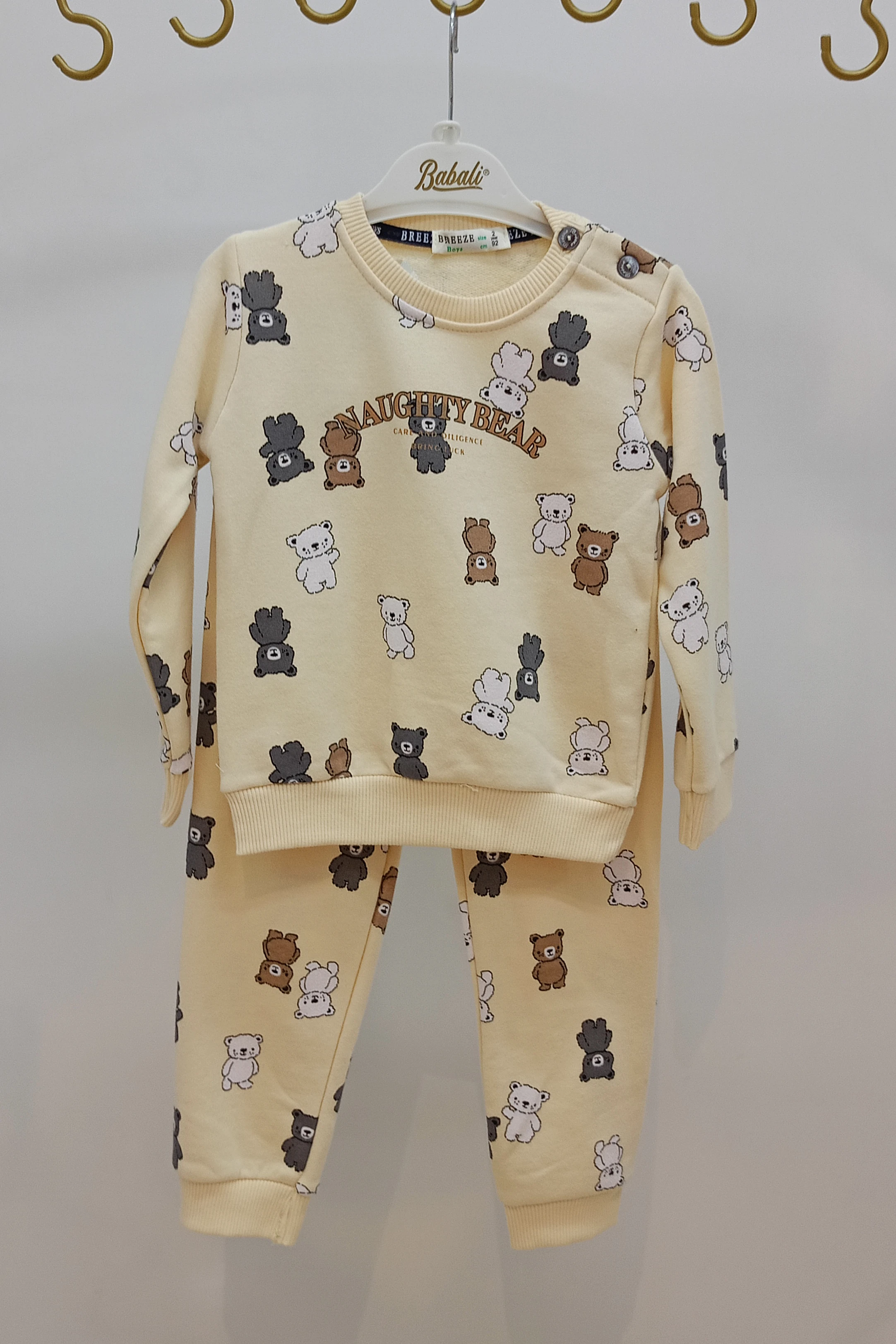 Alt Üst Ayıcık Desenli Erkek Eşofman Takımı