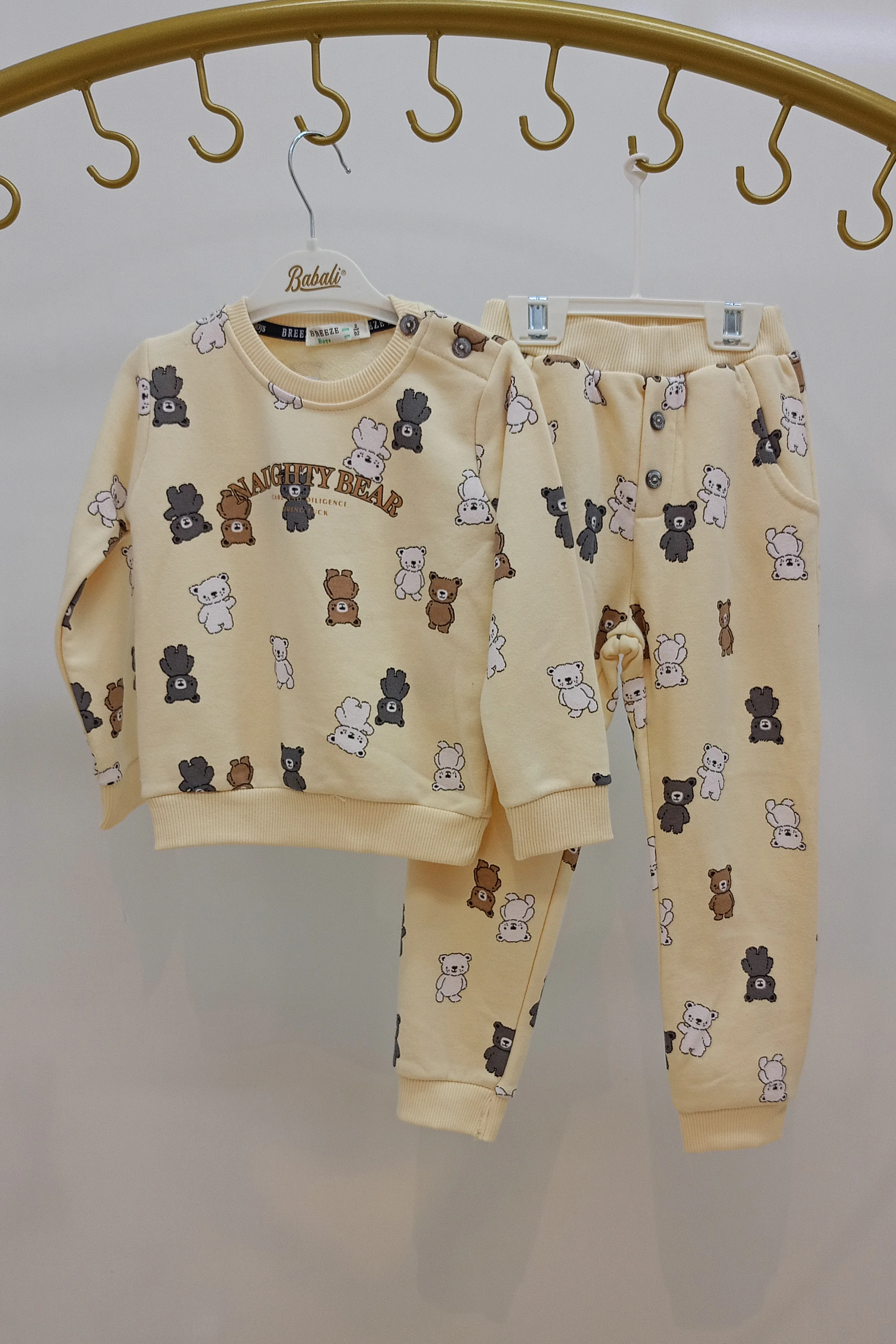 Alt Üst Ayıcık Desenli Erkek Eşofman Takımı