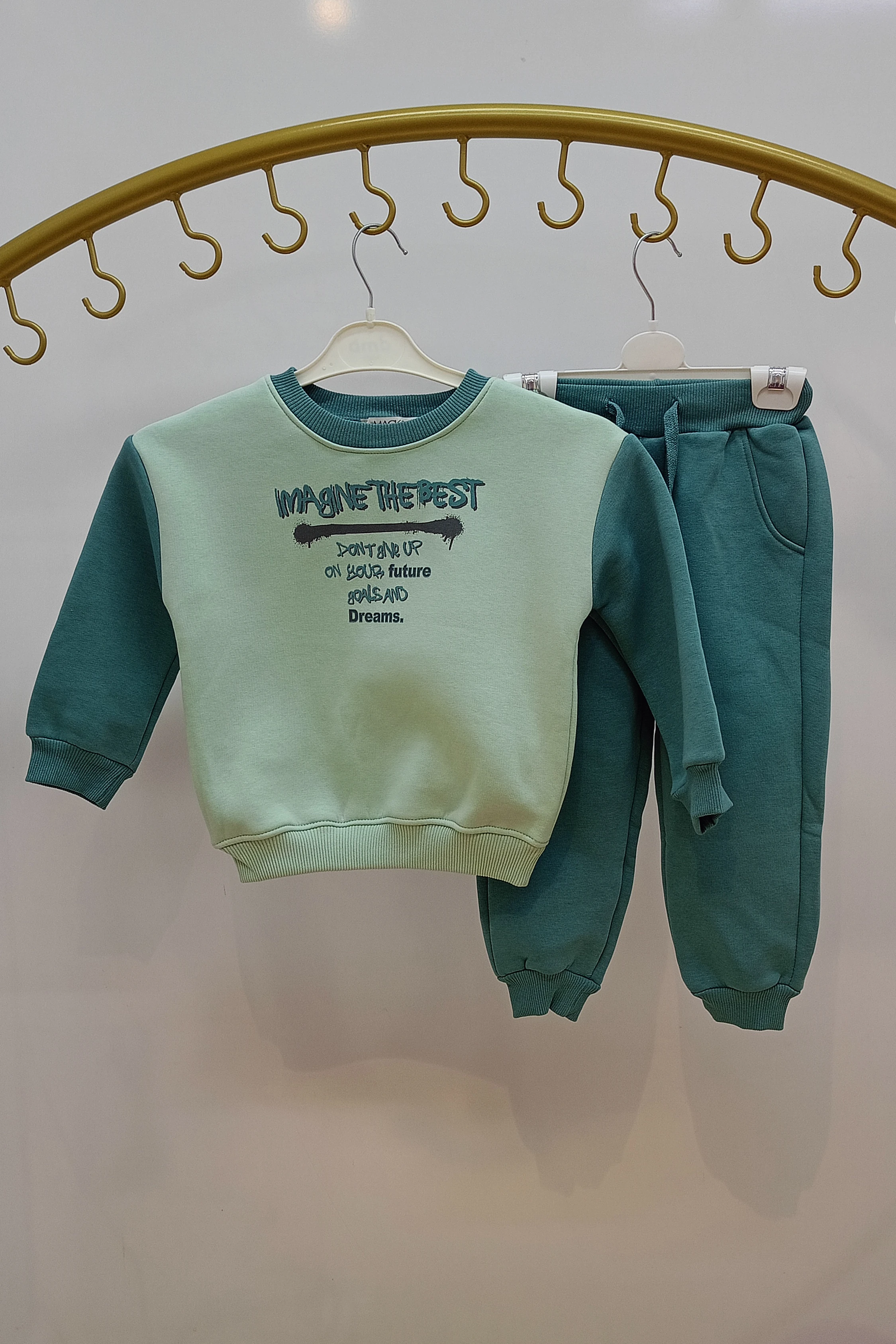 Önü Yazı Baskılı İçi Şardonlu Erkek Eşofman Takımı