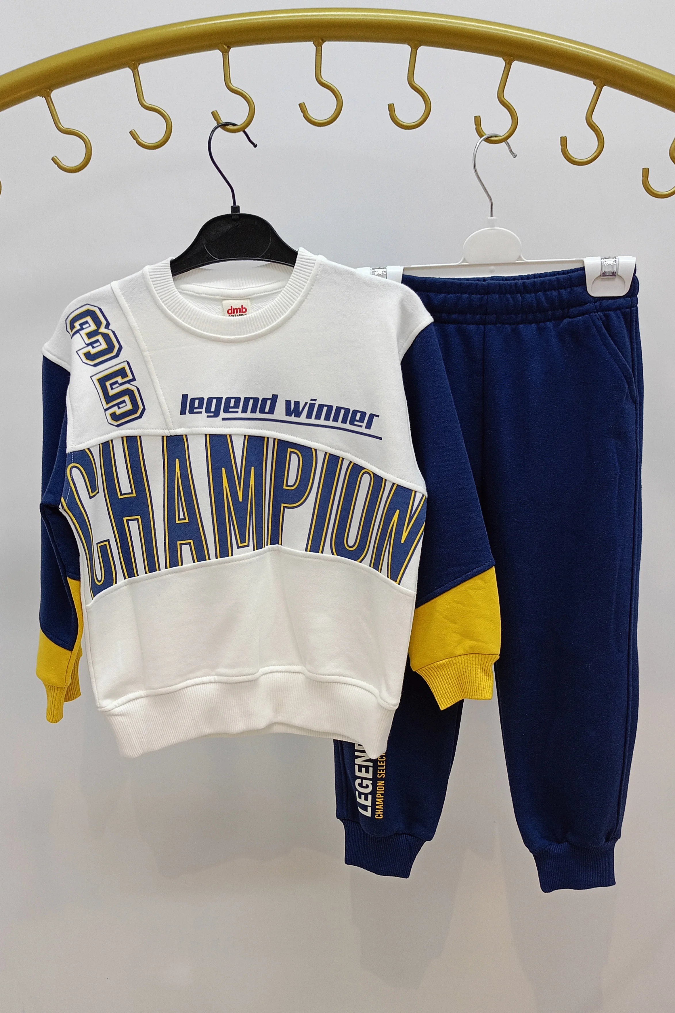 Bisiklet Yaka Champion Yazı Detaylı Erkek Eşofman Takımı