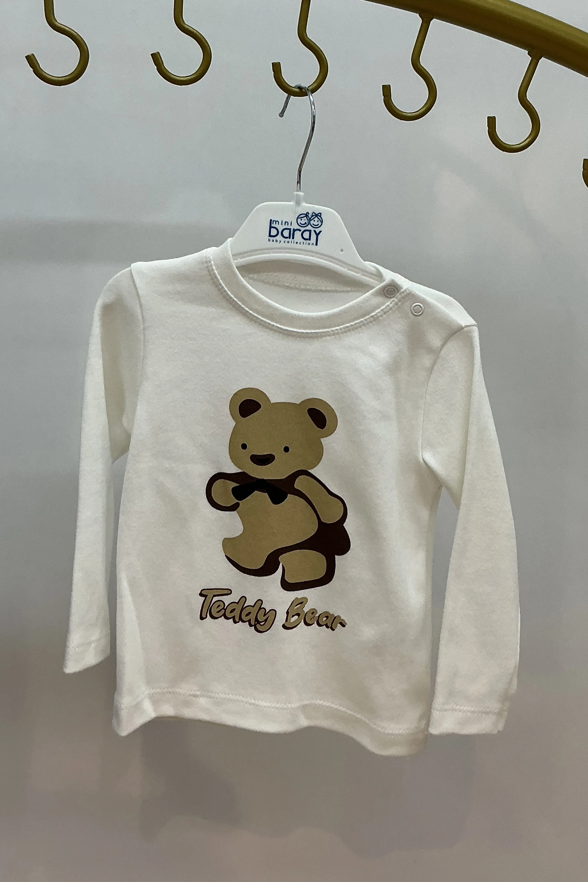 Ayıcık Polarlı Şardonlu Sweati Desenli Erkek Bebek Takım