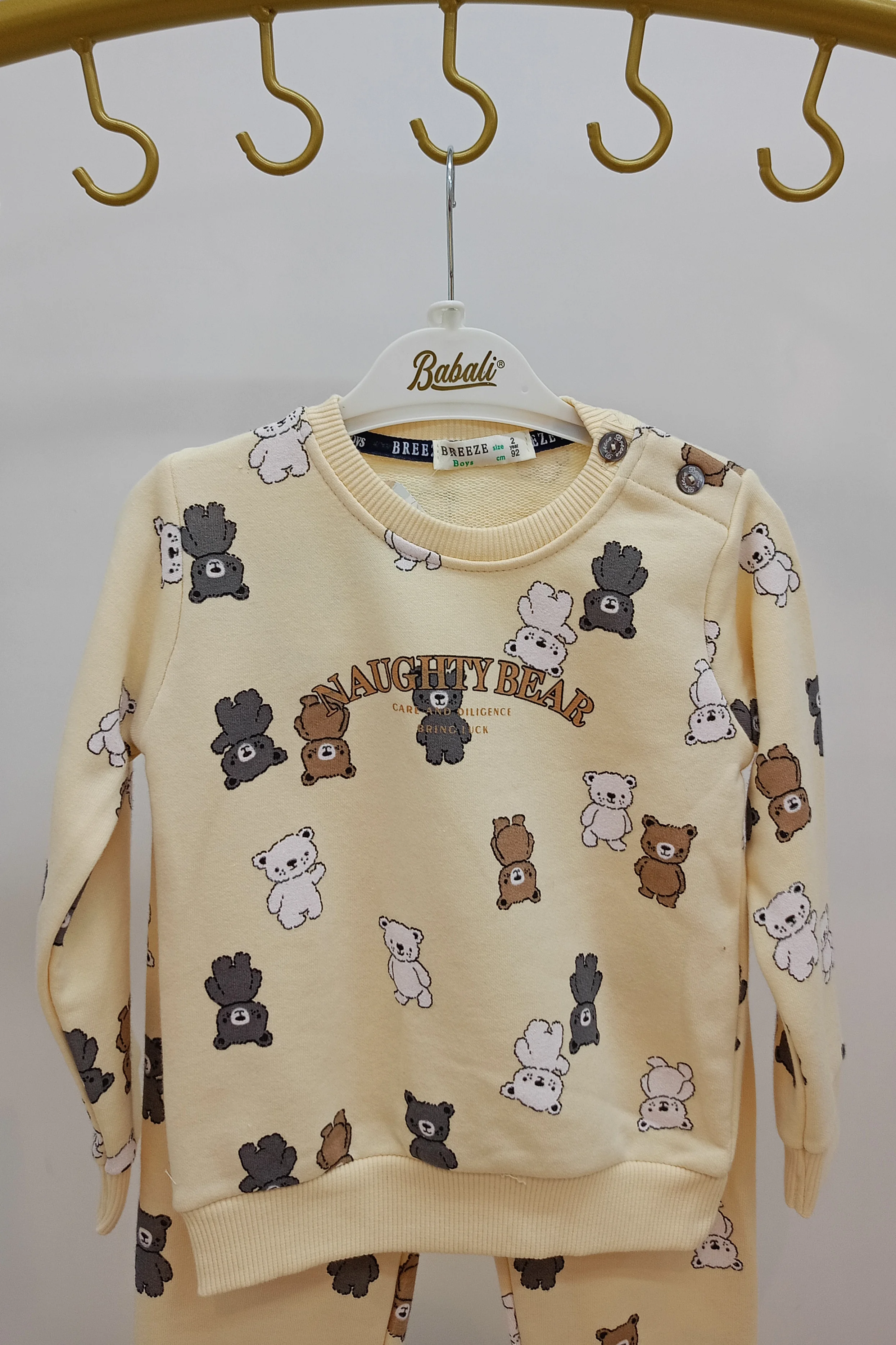 Alt Üst Ayıcık Desenli Erkek Eşofman Takımı