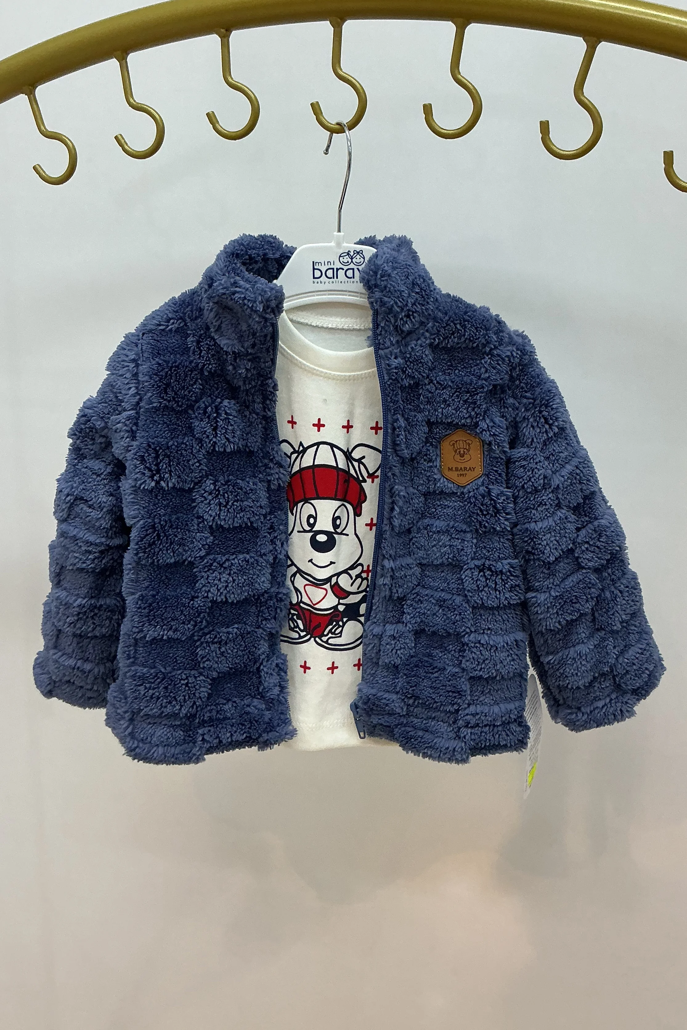 Ceketi Polarlı Sweati Desenli Erkek Takım